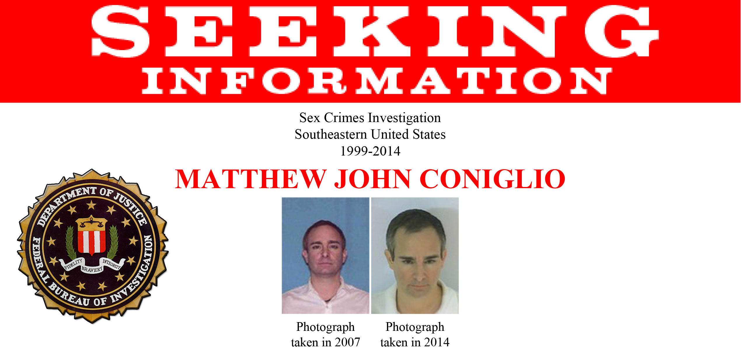 Sex Neelam Munster - FBI looking for suspected serial child predator Matthew John Coniglio â€“ The  Link News