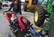 Getting a good look at the big trucks were Bianca and Natalie Araujo, with mom Gabriella from Long Branch.